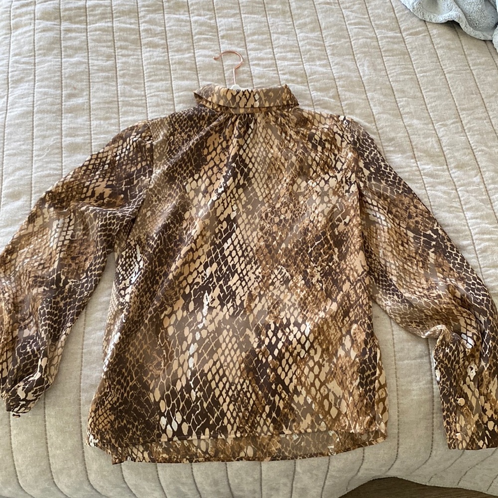 Snake skin long sleeve dress blouse